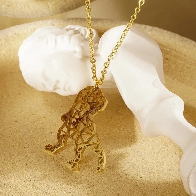 304 Stainless Steel 18K Gold Plated Minimalist Plating Hollow Out Animal Pendant Necklace