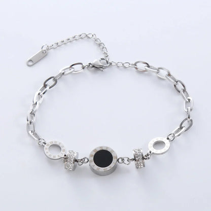 Women Versatile Asymmetrical Circle Chain Geometric Stainless Steel Electroplating Bracelets
