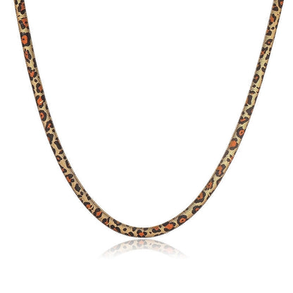 Streetwear Leopard 304 Stainless Steel Copper Plating Earrings Necklace Snake Chain