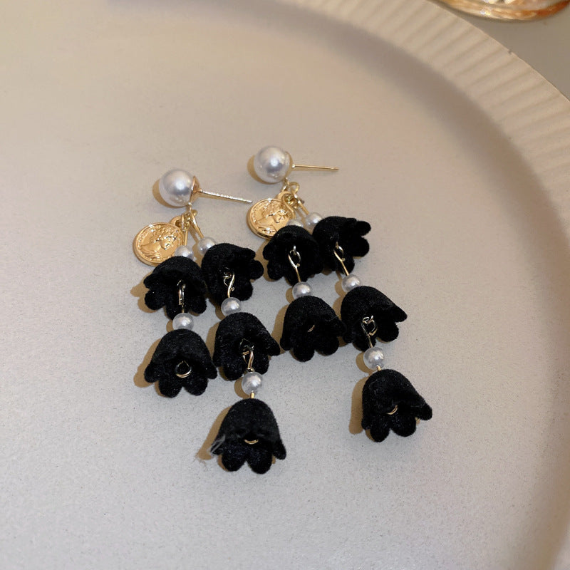 French Vintage Ellipse Geometric Acrylic Electroplating Earrings