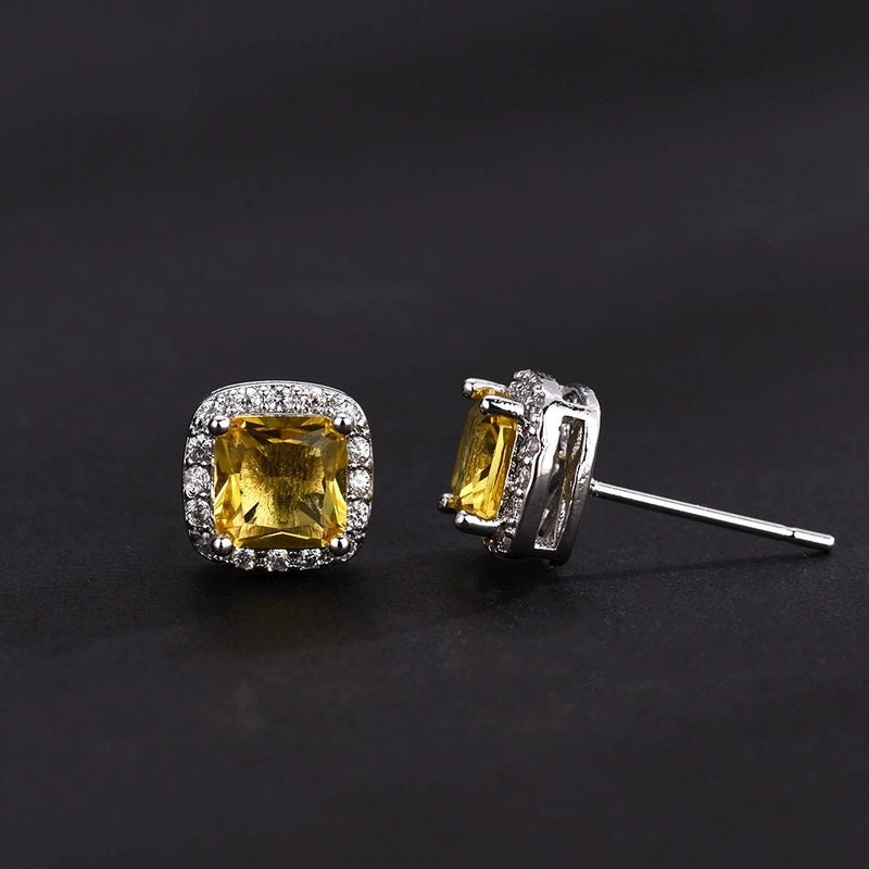 Candy Earrings National Tide Men\'s High Street Sugar Earrings Tide Men\'s Hip-hop Zircon Square Earrings