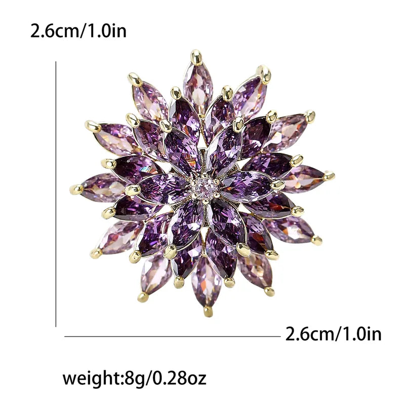 Shiny Pin Snowflake Copper Women's Brooches