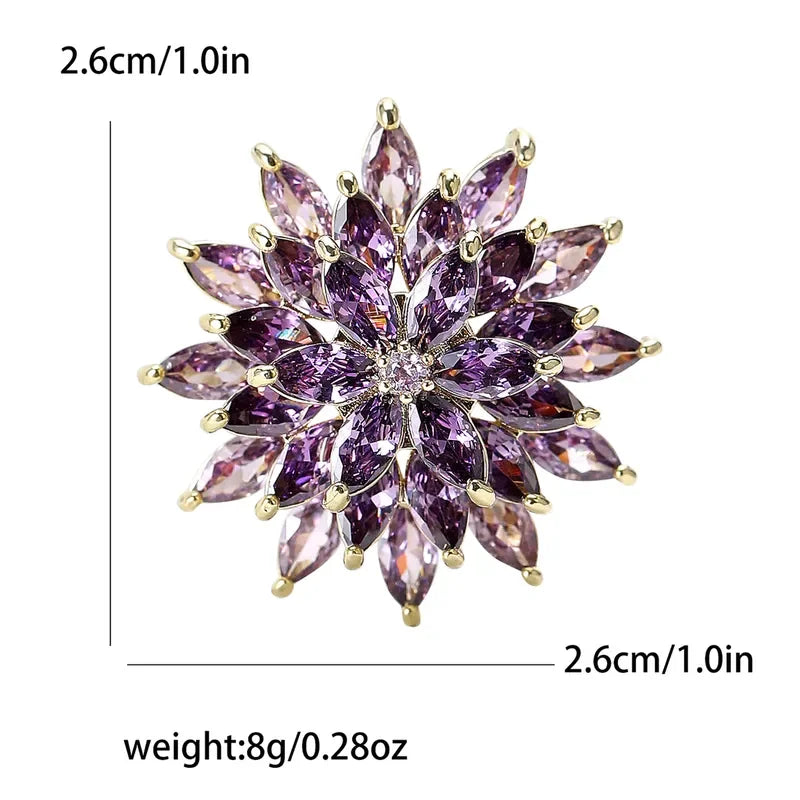 Shiny Pin Snowflake Copper Women's Brooches