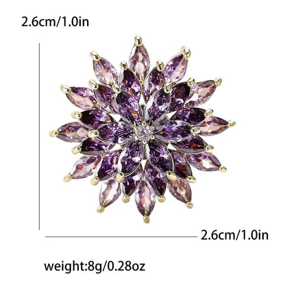 Shiny Pin Snowflake Copper Women's Brooches