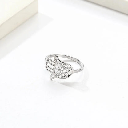 304 Stainless Steel 18K Gold Plated Basic Minimalist Classic Style Inlay Plaid Rhinestones Rings