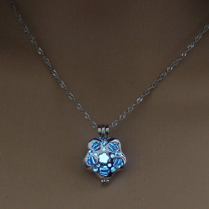 Luminous Hollow Snowflake Pendant Necklace