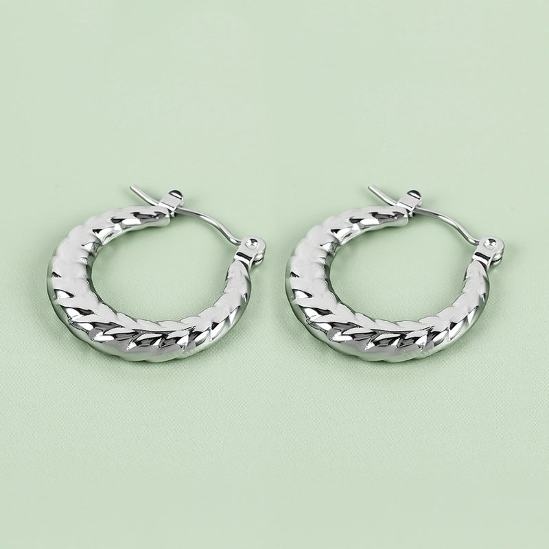 1 Pair Casual Minimalist U Shape Heart Shape Solid Color Polishing 304 Stainless Steel Earrings