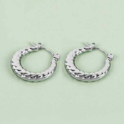 1 Pair Casual Minimalist U Shape Heart Shape Solid Color Polishing 304 Stainless Steel Earrings