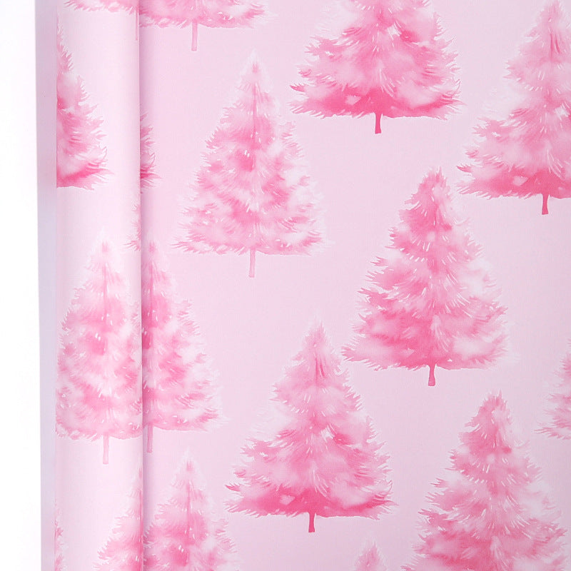 Large Size Gift Wrapping Paper Roll Brown Christmas Reindeer Head Elk Green Plaid Gift Box Recyclable Gift Paper