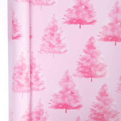 Large Size Gift Wrapping Paper Roll Brown Christmas Reindeer Head Elk Green Plaid Gift Box Recyclable Gift Paper