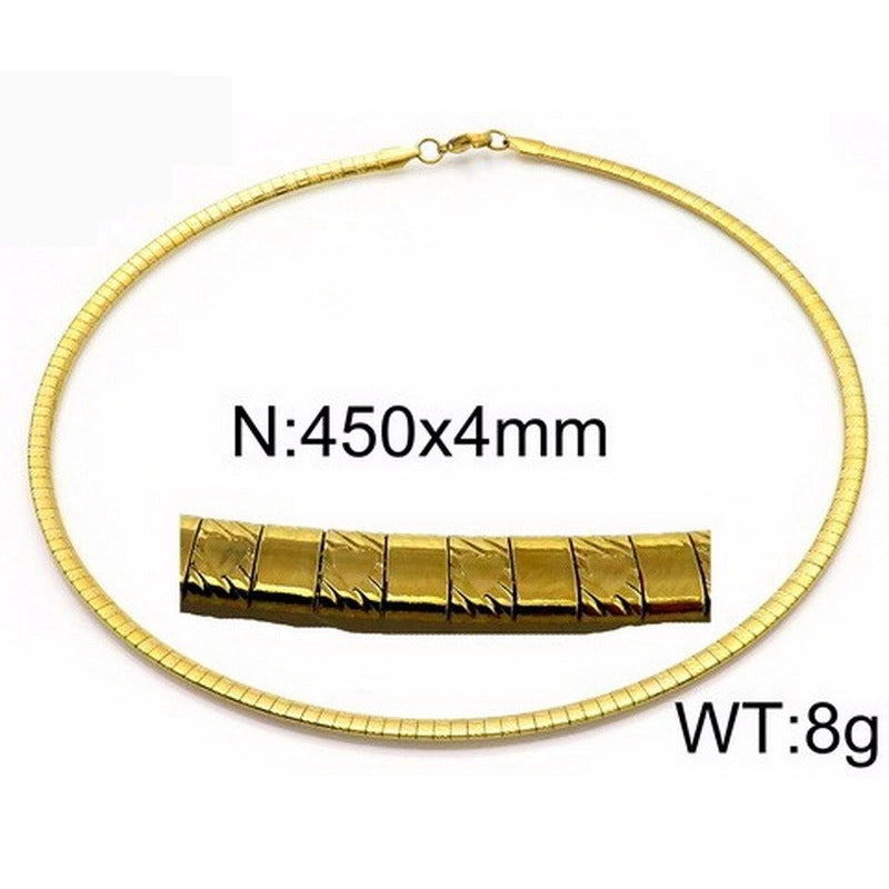 Titanium Steel 18K Gold Plated Fashion Plating Geometric Choker