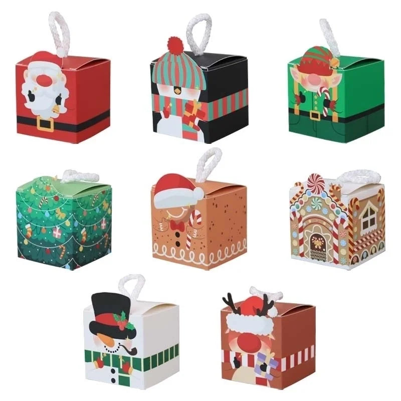 50 Pieces Christmas Cute Cartoon Party Gift Wrapping Supplies