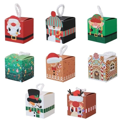 50 Pieces Christmas Cute Cartoon Party Gift Wrapping Supplies