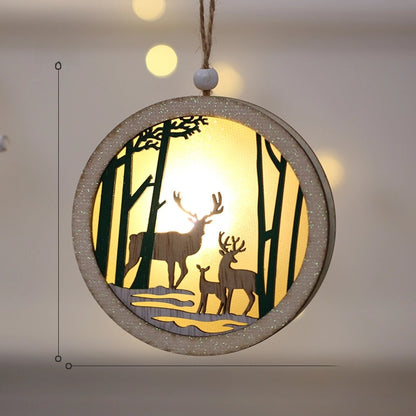 Christmas Minimalist Classic Style Christmas House Christmas Tree Wood Party Festival Hanging Ornaments Decorations Hanging Ornaments