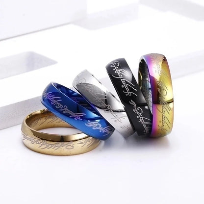 Fashion Letter 201 Stainless Steel Gold Plated Plating Rings