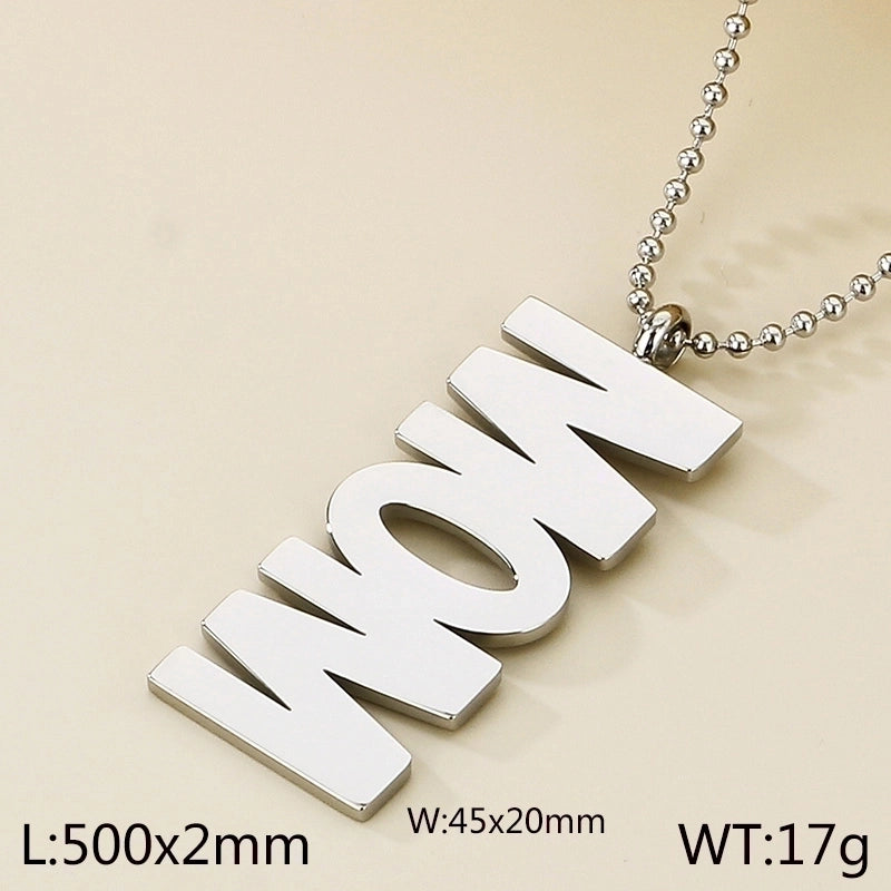 Stainless Steel 18K Gold Plated Minimalist Letter Pendant Necklace
