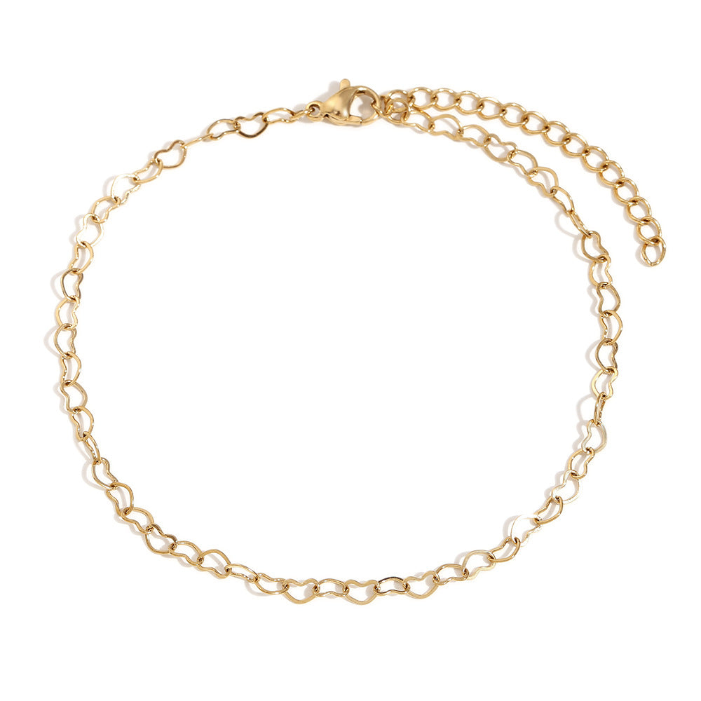 Women Minimalist Heart Anklets
