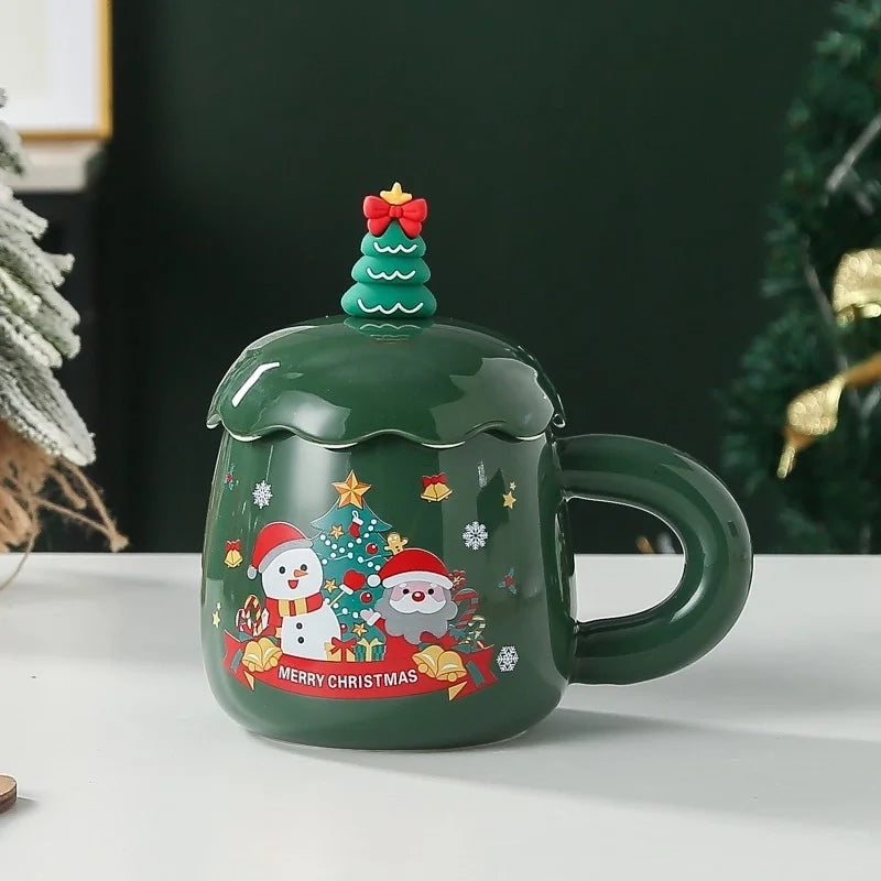 Christmas Cute Santa Claus Snowflake Ceramics Mug 1 Piece