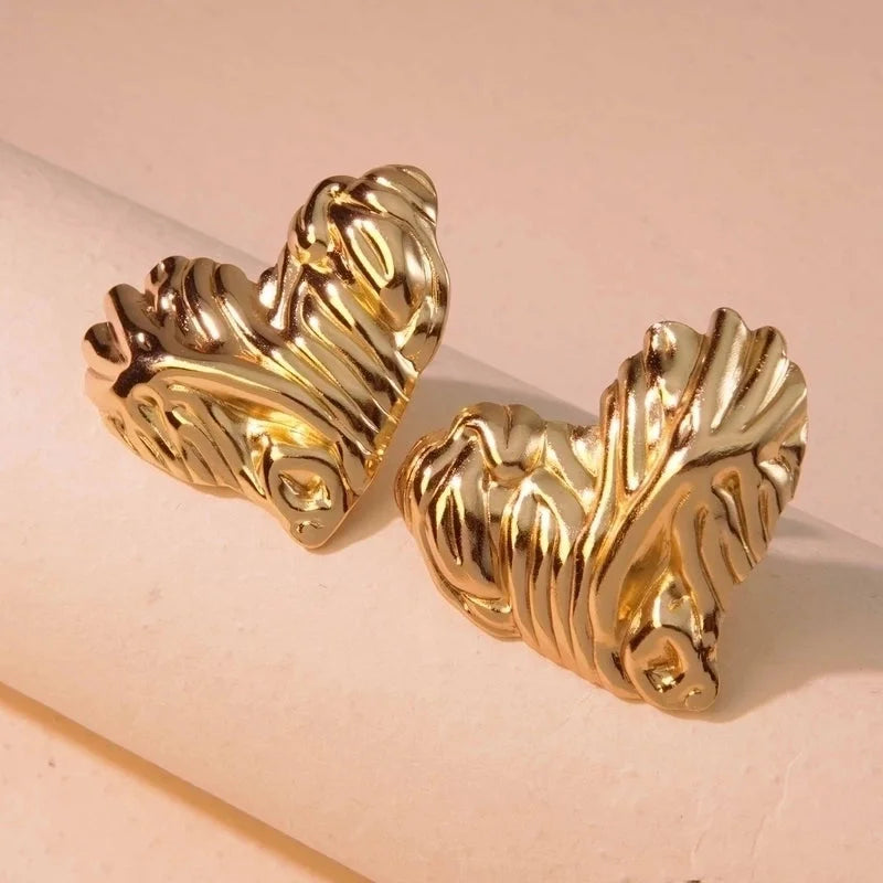 1 Pair Minimalist Commute Geometric 304 Stainless Steel Imitation Gold Ear Studs