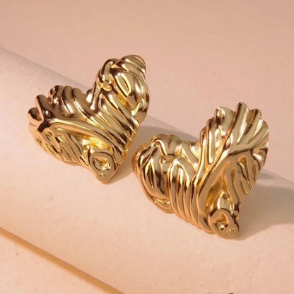 1 Pair Minimalist Commute Geometric 304 Stainless Steel Imitation Gold Ear Studs