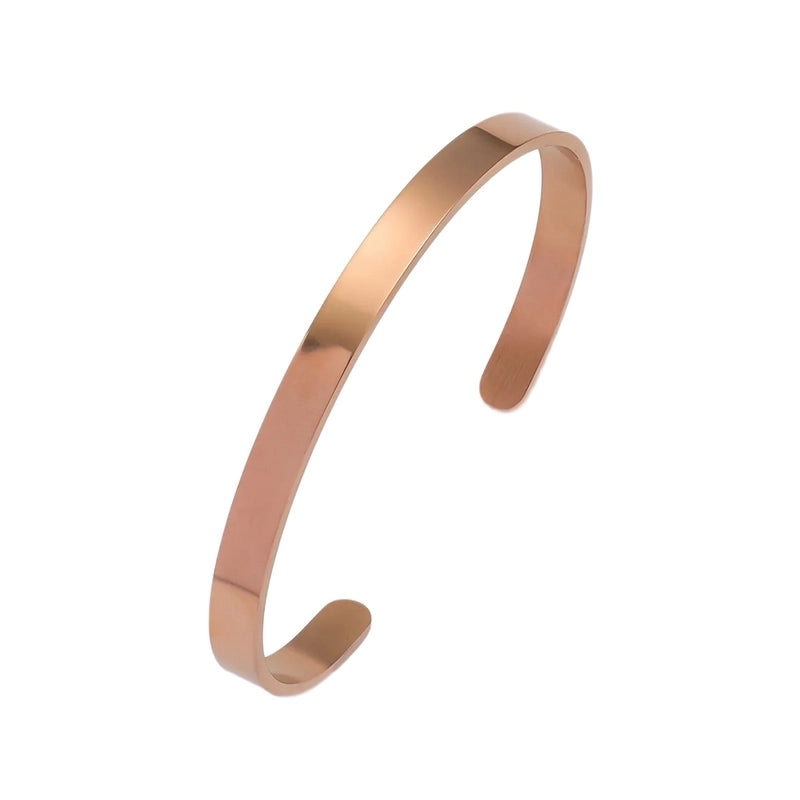 Minimalist Solid Color 304 Stainless Steel Bangle In Bulk