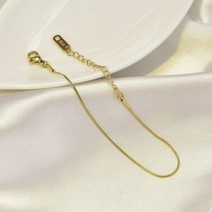 Heart 304 Stainless Steel Titanium Steel 18K Gold Plated Rose Gold Plated No Inlaid Anklet In Bulk