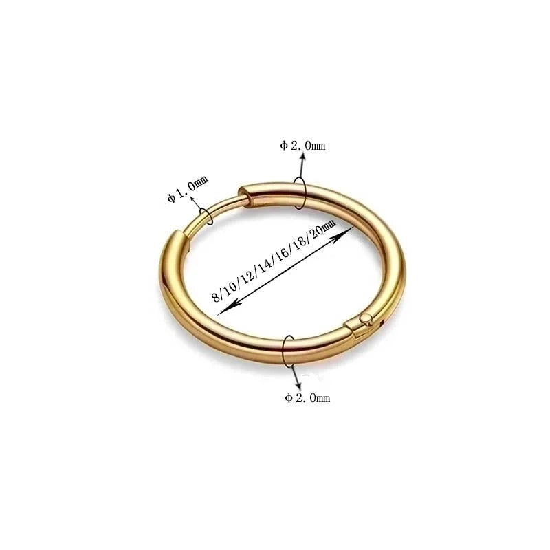 Minimalist Round Stainless Steel Earrings 1 Piece