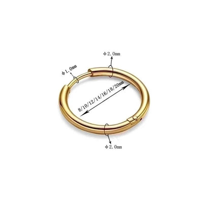Minimalist Round Stainless Steel Earrings 1 Piece