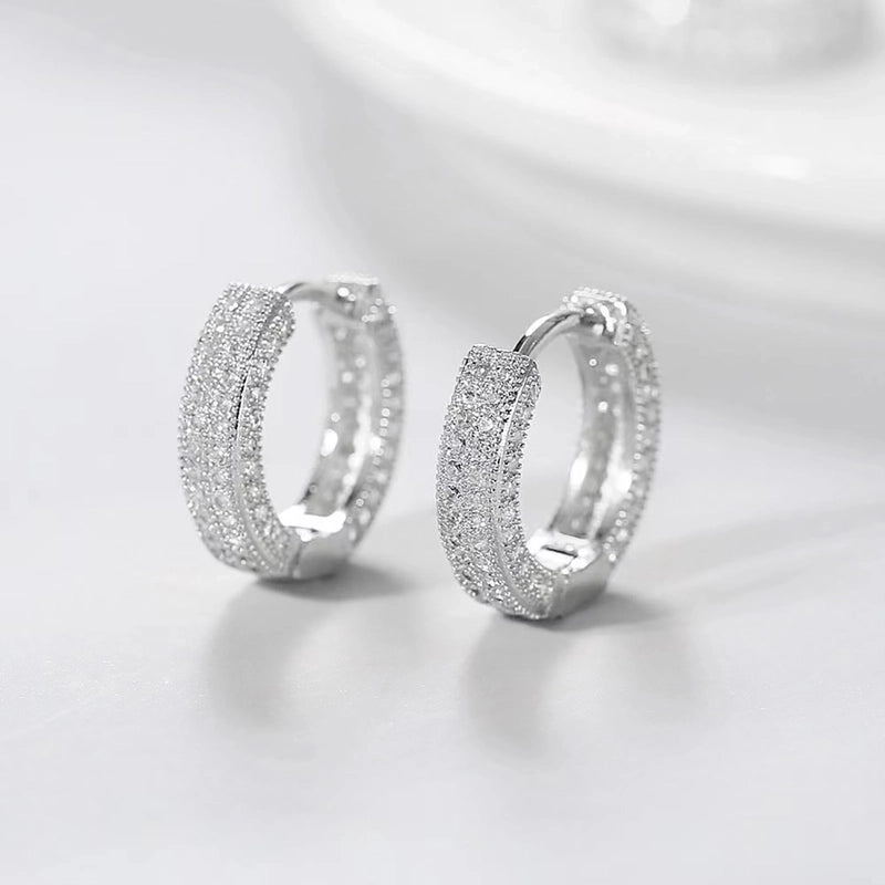 2 Pieces Classic Style Shiny Round Plating Inlay Brass Zircon Gold Plated Platinum Plated Earrings