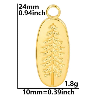 Casual Minimalist Tree 304 Stainless Steel 18K Gold Plated Pendant Necklace Necklace Pendant