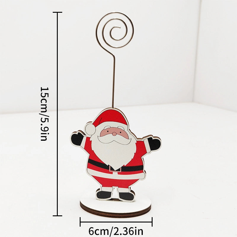 Christmas Cute Penguin Santa Claus Snowman Wood Holiday Office Home Ornaments Decorations Table Decoration