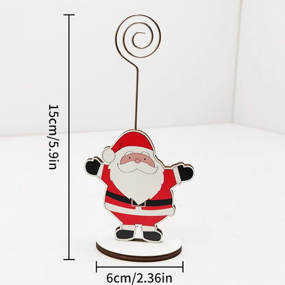 Christmas Cute Penguin Santa Claus Snowman Wood Holiday Office Home Ornaments Decorations Table Decoration