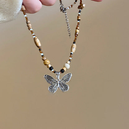 Modern Chinese East Asia Symbol Geometric Artificial Pearl Electroplating Necklaces