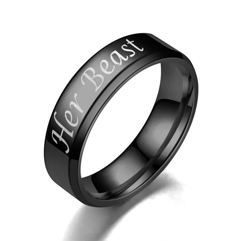 Couple Crown Hot New Bevel Stainless Steel Rings Tp190418118109