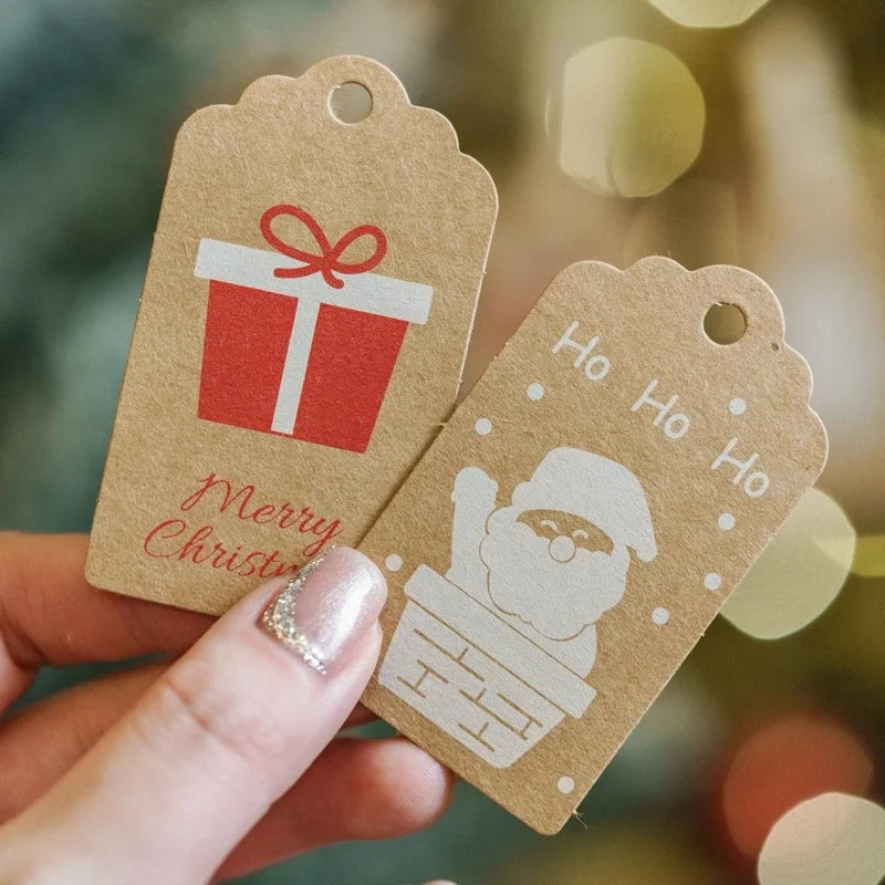 Christmas Fashion Christmas Tree Santa Claus Snowman Kraft Paper Party Hanging Ornaments