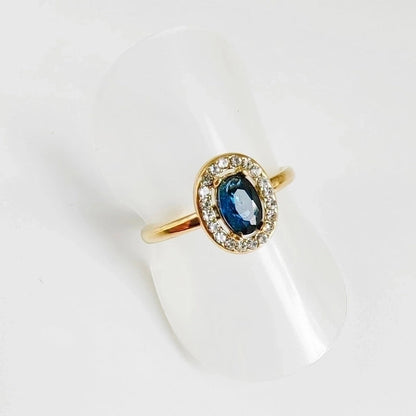 304 Stainless Steel Titanium Steel 18K Gold Plated Minimalist Round Oval Rhinestones Zircon Open Rings