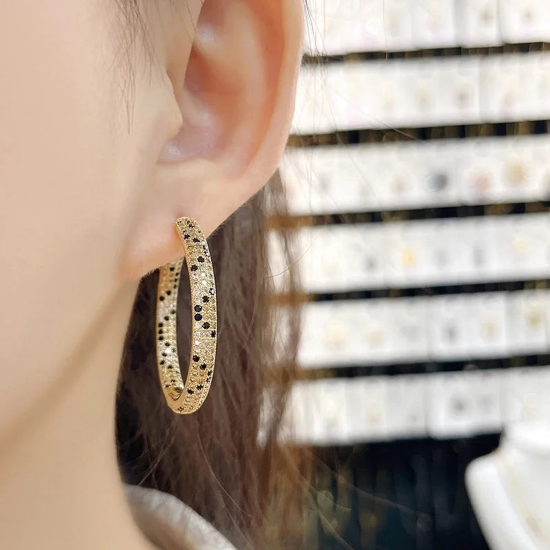 1 Pair Elegant Vintage Style Streetwear Leopard Copper Zircon 18K Gold Plated Drop Earrings Earrings