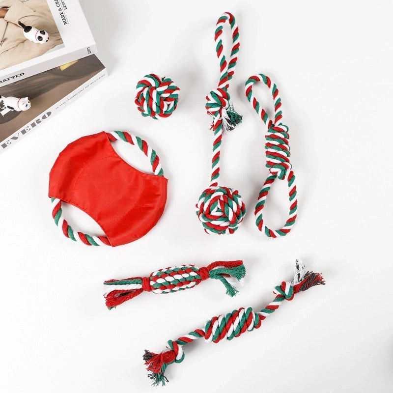 Cute Cotton Rope Christmas Infinite Twist Pet Toys