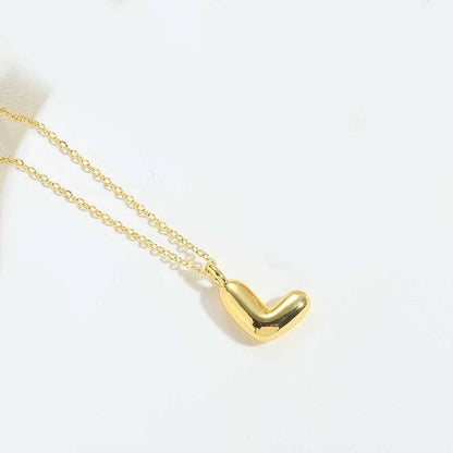 Copper 14K Gold Plated Minimalist Letter Pendant Necklace