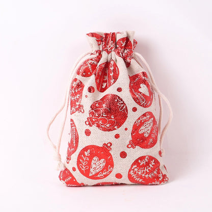 Christmas Apple Bag 24 Bronzing Linen Advent Calendar Gift Hanging Bag Christmas Apple Packaging Bag