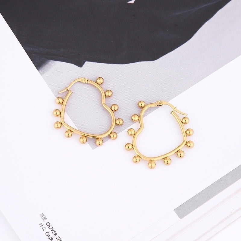 1 Pair INS Style Round Square Plating 201 Stainless Steel 18K Gold Plated Stainless Steel Earrings