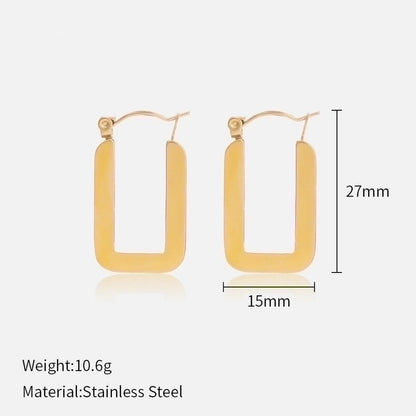 1 Pair IG Style Minimalist Solid Color Plating 304 Stainless Steel Stainless Steel Earrings