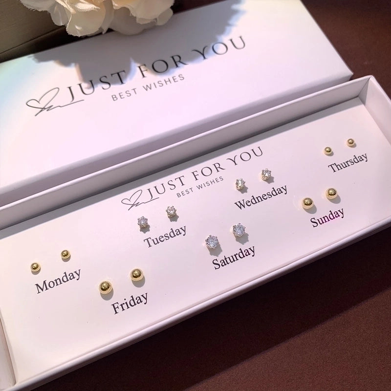 1 Set Cute Animal Sunflower Fruit Inlay Copper Artificial Pearls Zircon 14K Gold Plated Cartilage Earrings