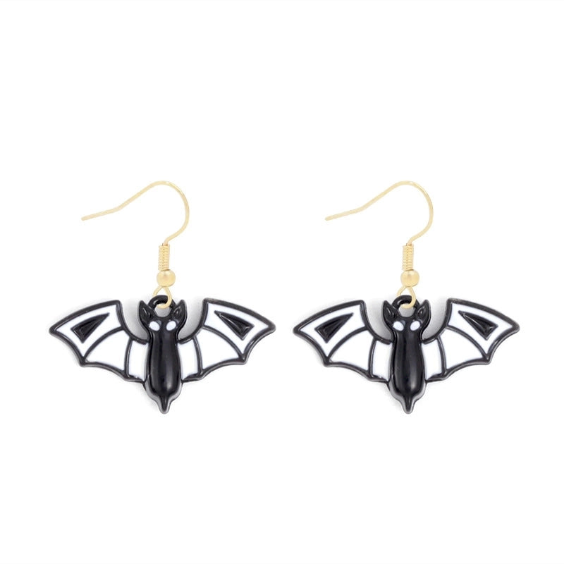 1 Pair Funny Cool Style Pumpkin Spider Web Ghost Enamel Zinc Alloy Drop Earrings