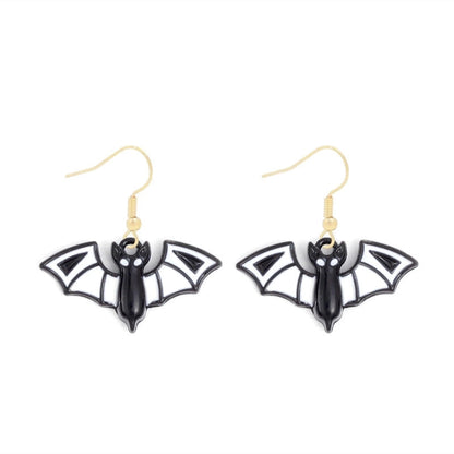 1 Pair Funny Cool Style Pumpkin Spider Web Ghost Enamel Zinc Alloy Drop Earrings