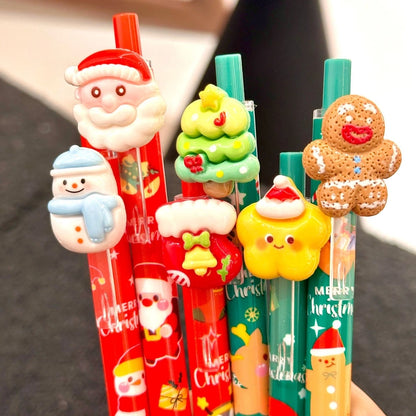 1 Piece Christmas Tree Santa Claus Christmas Learning Christmas Plastic Cute Gel Pen