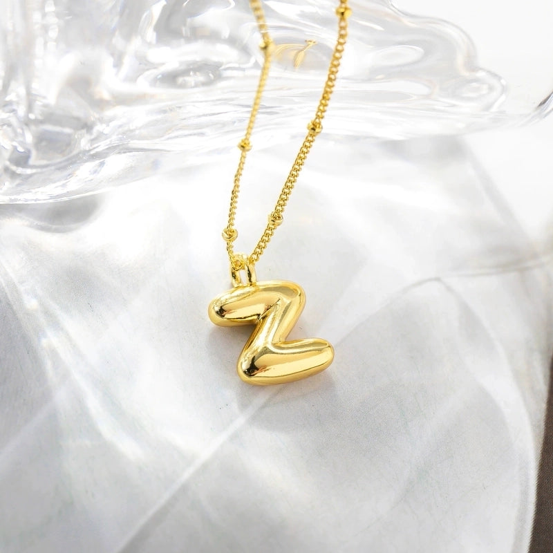 Minimalist Streetwear Letter Copper K Gold Plated Pendant Necklace