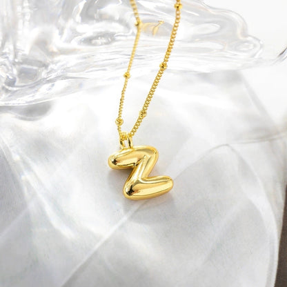 Minimalist Streetwear Letter Copper K Gold Plated Pendant Necklace