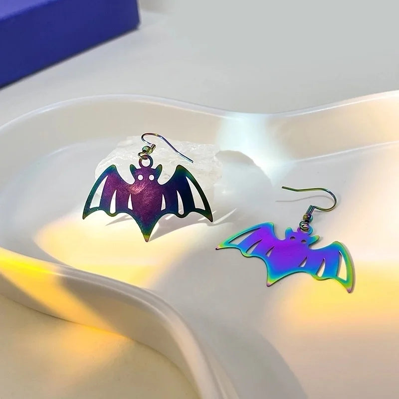1 Pair Halloween Funny Bat Plating Copper K Gold Plated Drop Earrings