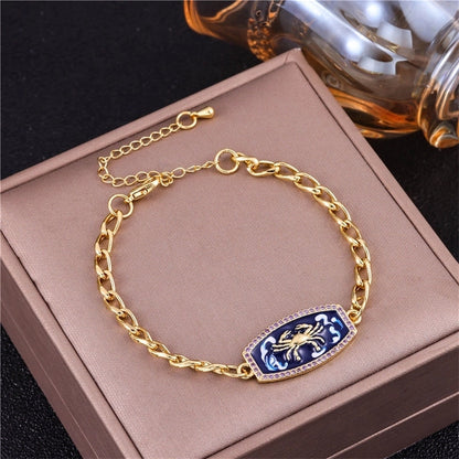 Vintage Style Minimalist Animal Letter Copper Bracelets Cuban Link Chain Curb Chain Cable Chain Box Chain